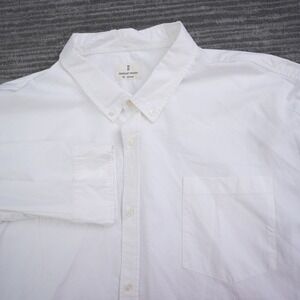 Mutual Weave Men White Long Sleeve Button‎ Down Oxford Shirt Big & Tall New 4XL